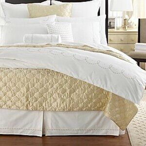 Barbara Barry Pearls White California King Bed Skirt Dust Ruffle